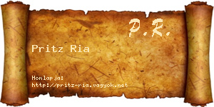 Pritz Ria névjegykártya